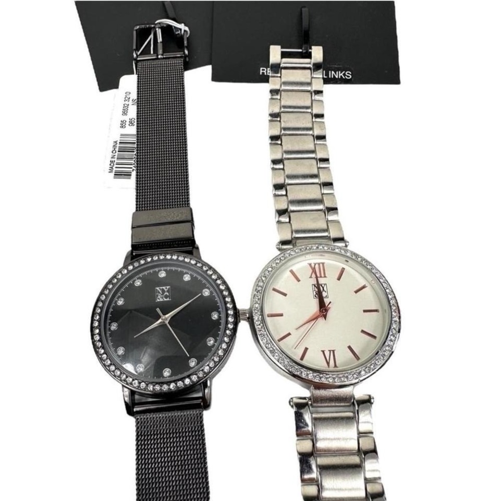 Vintage New York‎ & Company Crystal Detail Watches Lot of 2 NEW Minimalist Retro